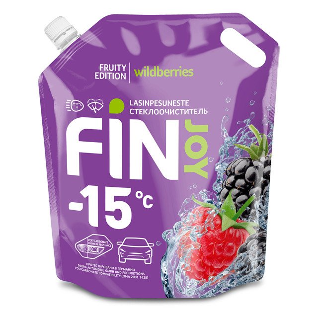 автоочиститель стекол FINJOY FRUITY -15C 3л дой-пак малина, ежевика